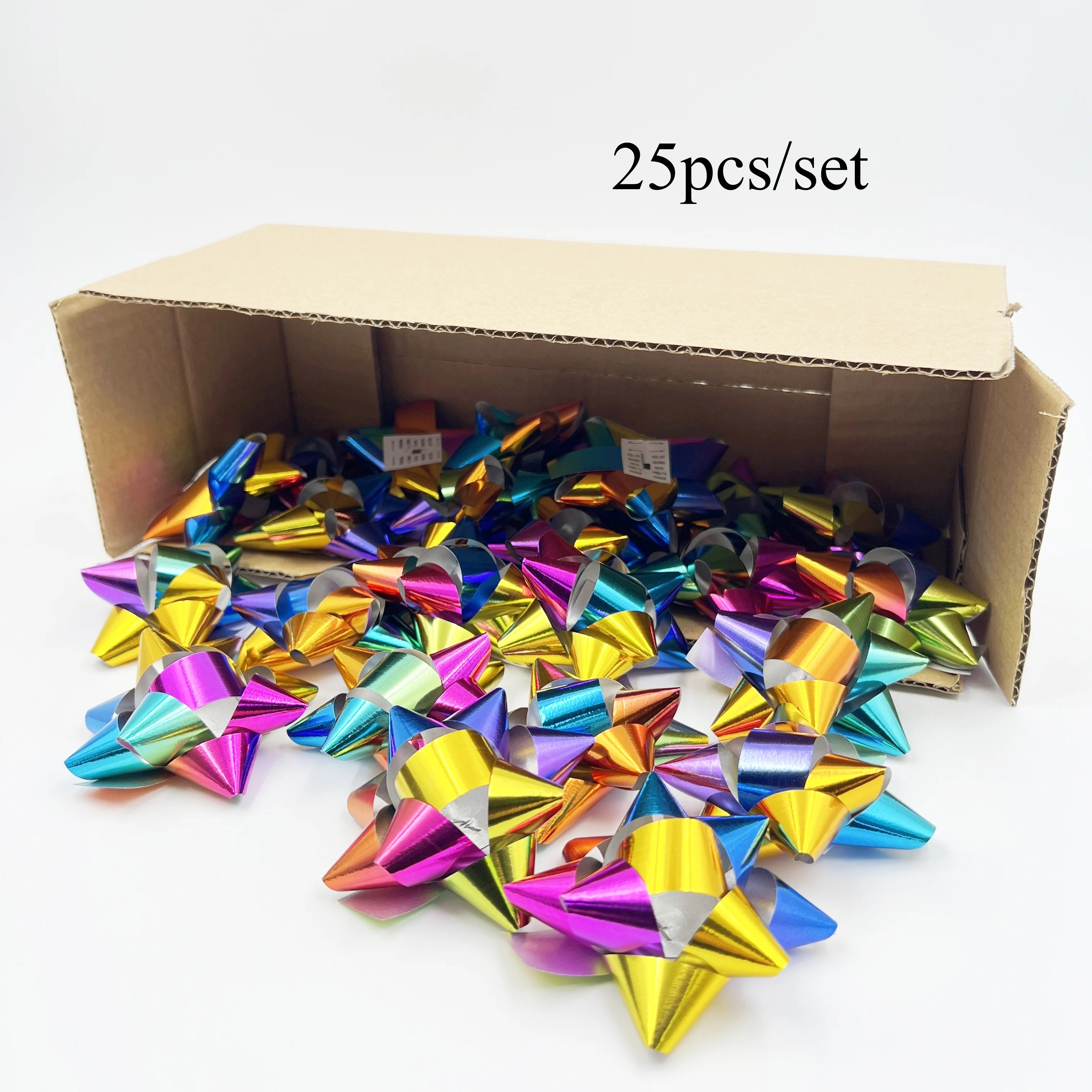 25PCS 3 Inch Gift Bows Assortments Colored Pre-made Metallic Bows  for Many Gift Giving Occasions Holidays Christmas Birthday