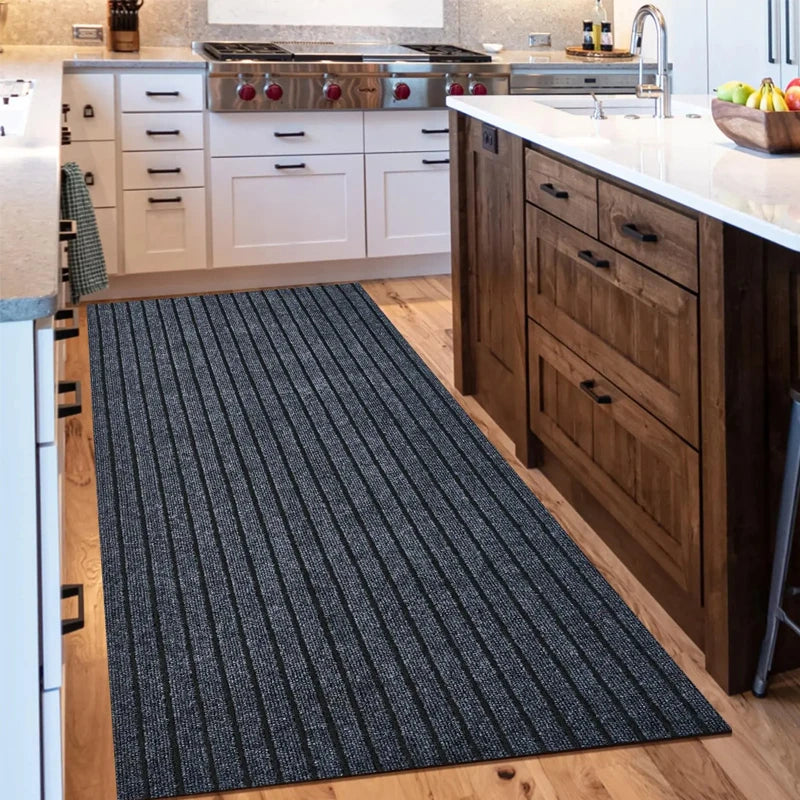 Striped Carpet Anti Slip Door Mat, Solid Color Kitchen Floor Mat, Easy To Clean, Suitable for Corridors, Kitchens, Bathrooms