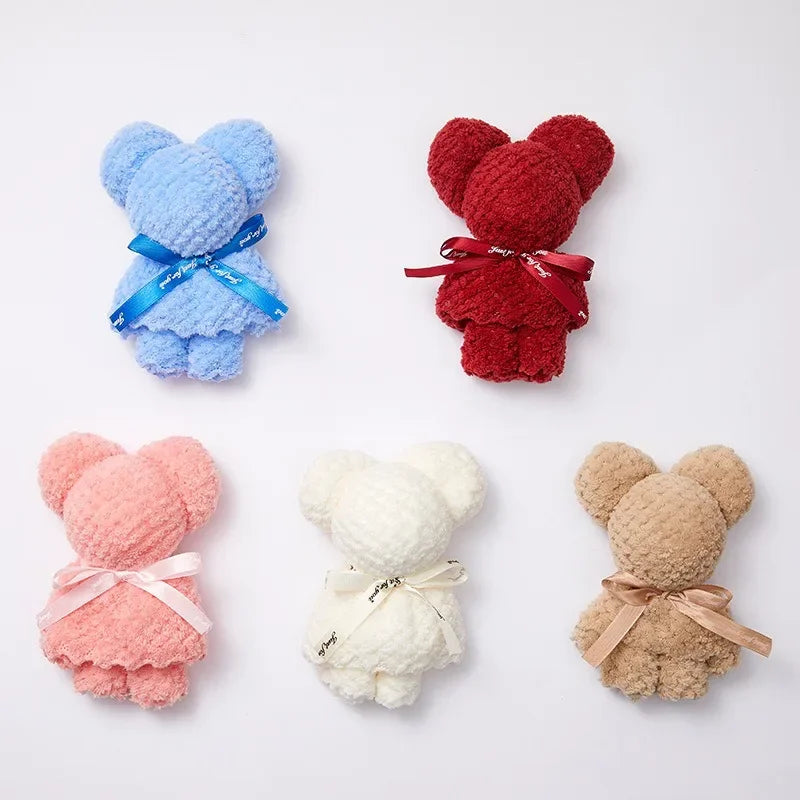 منشفة دب تذكارية لحفلات الزفاف، هدية صغيرة، منشفة دب من الصوف المرجاني، هدايا زفاف للضيوف، هدية عيد الشكر لوصيفة العروس بكميات كبيرة