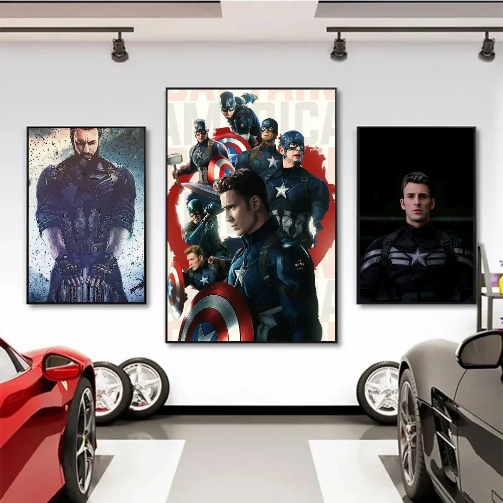 Marvel Movie Captain America Wall Art Posters Retro Style Modern Home Decor Canvas Painting Picture Prints Artwork Mural Print