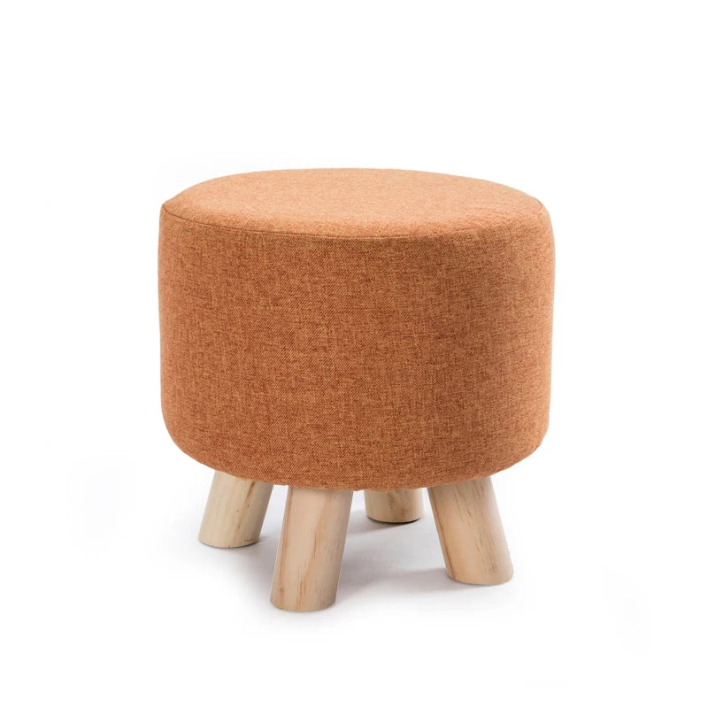 Elastic Footstool Cover Cotton Linen Stretch Sofa Protector Ottoman Slipcover Washable Ottoman Pouffe Foot Rest Stool Covers