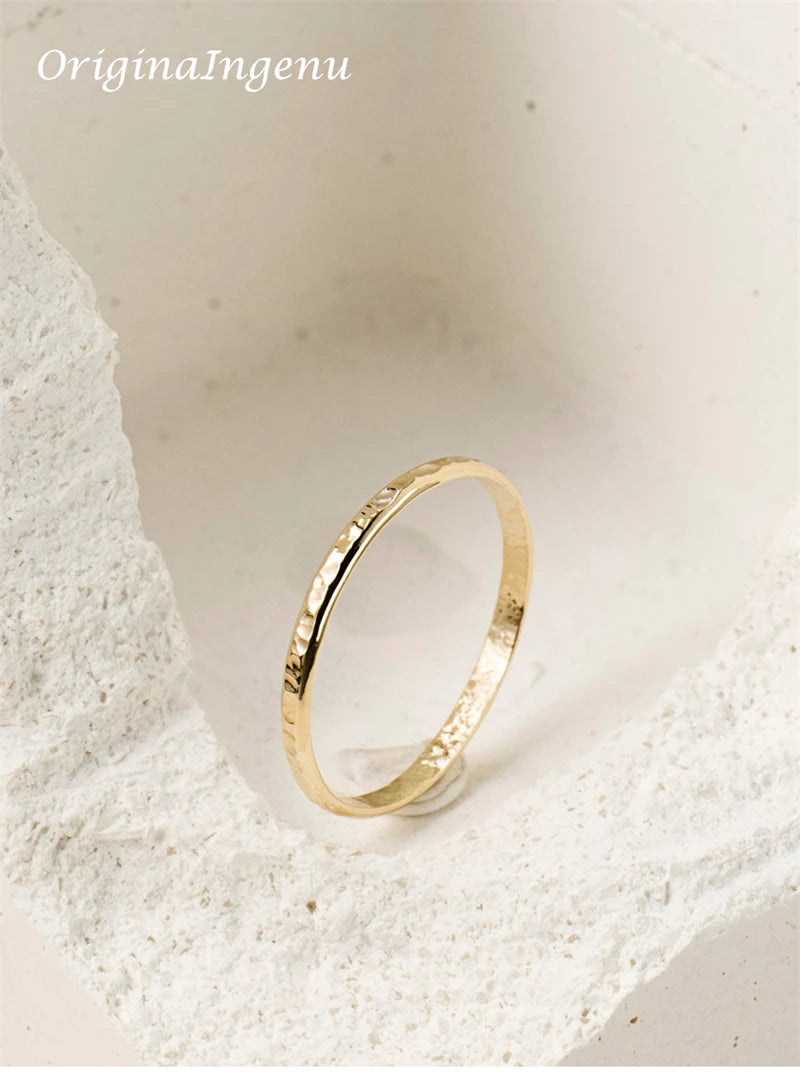 14K Gold Filled Hand Hammered Ring Handmade Band Ring Minimalism Jewelry Ring Dainty Boho waterproof Ring Tarnish Resistant Ring