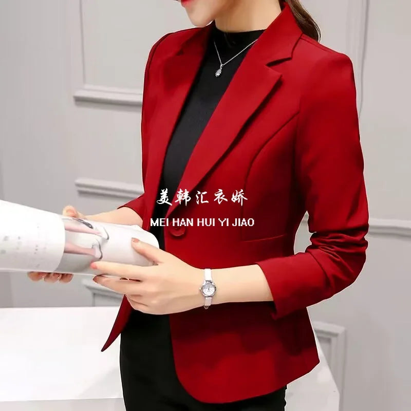 Slim Fit Women's Business Jacket Commuter StyleSmall Size Office Goddess Suit Top Casual ElegantChinese Fashion Coat