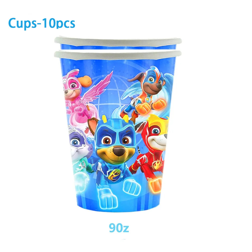 New Paw Patrol Birthday Party Decor Dogs Skye Disposable Tableware Tablecloth Plate Cup Gift Bag Kids Boy Favor Gifts Kids Toys