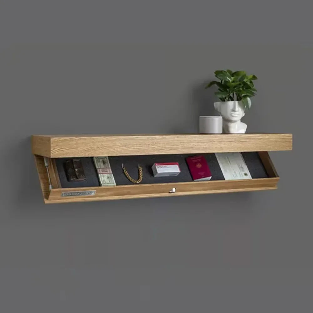 Wall-mounted Magicflap Designer Shelf Wooden Multi-function Concealed Floating Shelf Secret Compartment Wall Shelves Home Decor