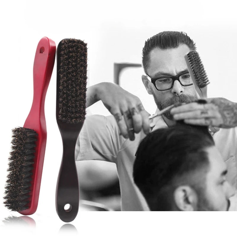 Brosse de coiffeur à poils de sanglier pour le coiffage et le nettoyage Rendre les cheveux et la barbe brillants