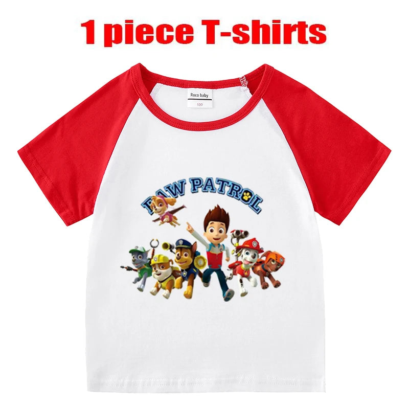 Children's PAW Patrol T-Shirt Kids Clothes Boys Girls Summer Cartoon Tops Short Sleeve Clothes 100% Cotton Baby Clothing