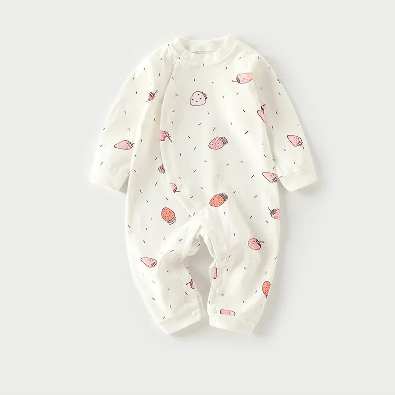 Newborn Baby Bottoming Climbing Clothes Autumn Pajamas Super Cute Baby Bodysuit Spring and Autumn