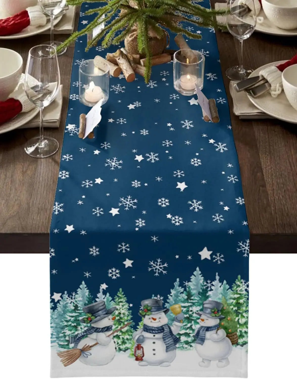 Santa Claus Table Runner Living Room and Bedroom Backdrop Decoration Fabric, Christmas Home Soft Decoration