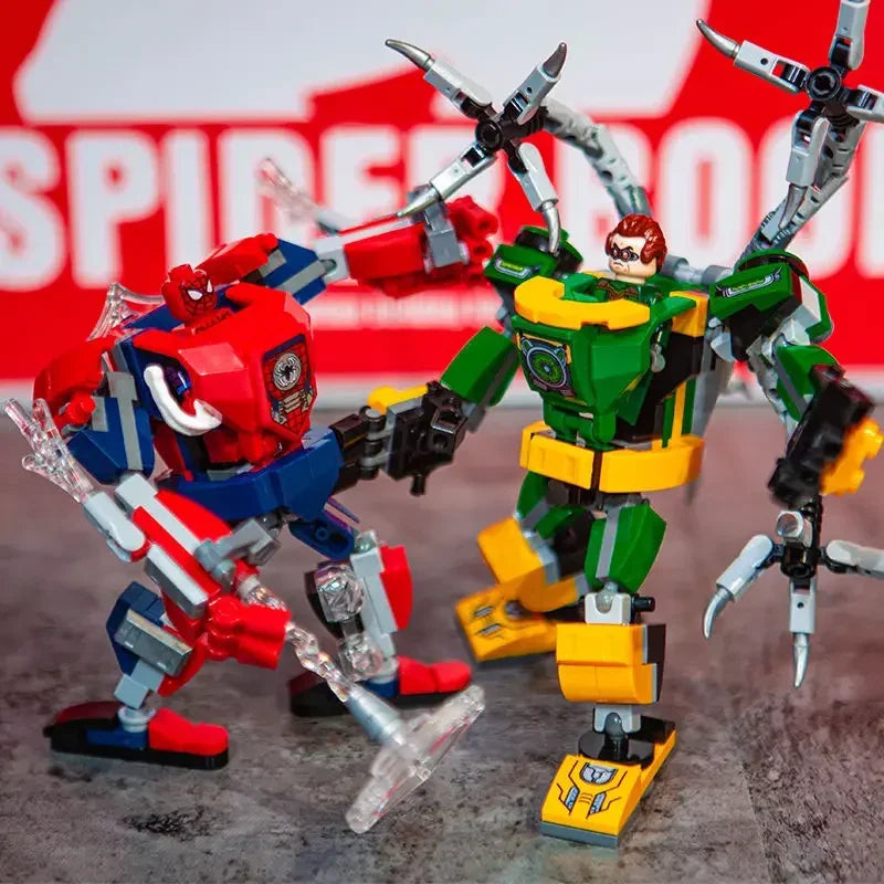 Marvel Captain America  Iron Man Venom Wolverine Thor Black Panther Thanos Doll Mecha Man Doll Building Block Assembly Toy Model