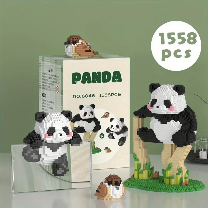 Cute Panda Building Blocks: Creative Series Educational Toy For Model Decoration Halloween/Thanksgiving Day/Christmas gift