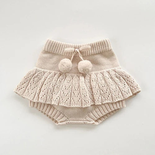 2025 New Autumn 0-3Yrs Children Clothes Suit Long Sleeved Knitted Pullover Sweater+PP Shorts Toddler Baby Girl Clothes Set