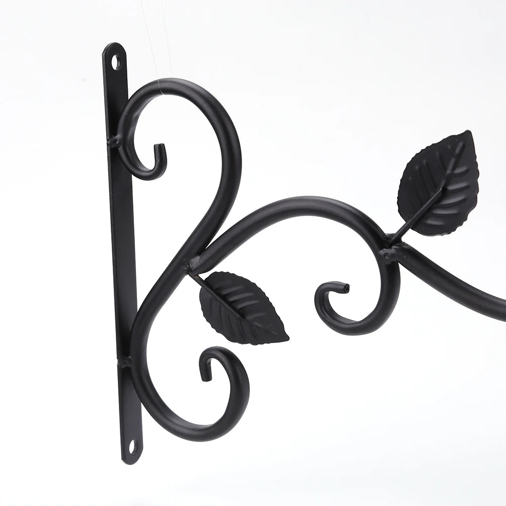 11.8inch Hanging Plant Bracket Iron Decorative Wall Hanger Hooks Black Iron Plant Hanger Bracket for Flower Baskets Wind Chimes