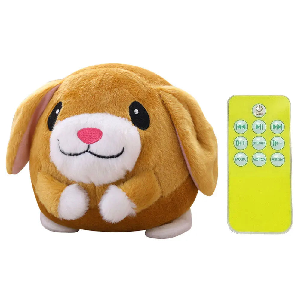 USB Rechargeable Electronic Pet Dog Toy Ball Pet Toy Singing Talking Interactive Ball Dog Plush Bouncing Jump Ball for Gift