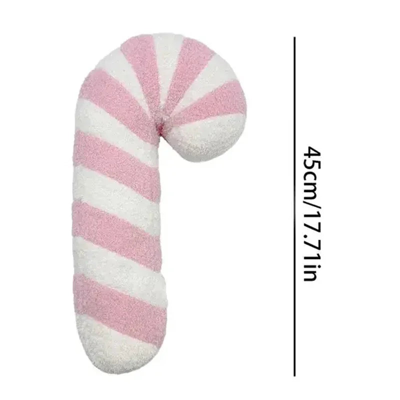 وسائد عيد الميلاد على شكل عصا الحلوى، وسادة عصا وردية، دمية لتزيين عيد الميلاد، وسادة حلوى، مصاصات مخملية، وسادة مصاصات جميلة