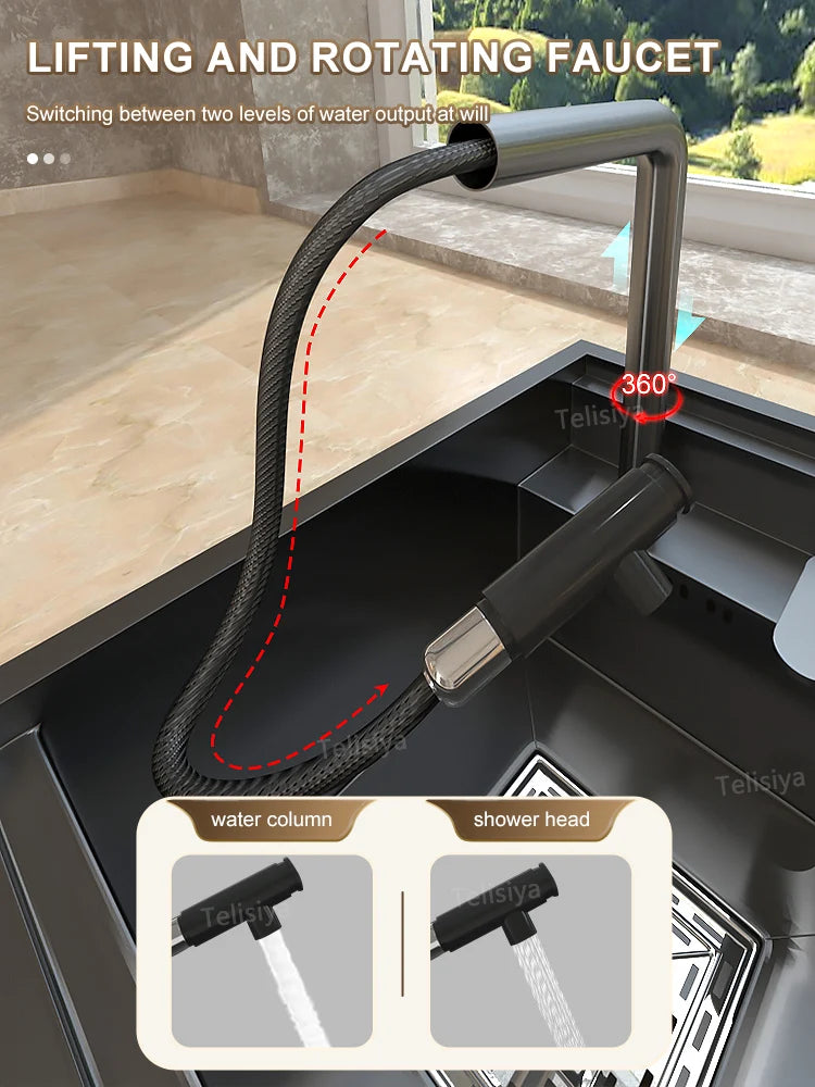 Hidden Sinks Stainless Steel Kitchen Sink Bar Small Single Slot With Lid Wash Basin Balcony Garden Campervan