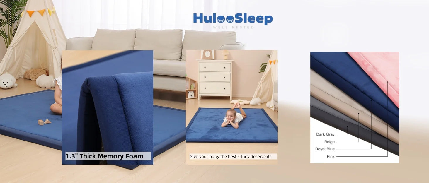 Huloosleep 4 Colors Baby Crawling Play Mats Non-Slip Thick Soft Foam Baby Activity Gym Carpet Baby Game Children's Safety Rug