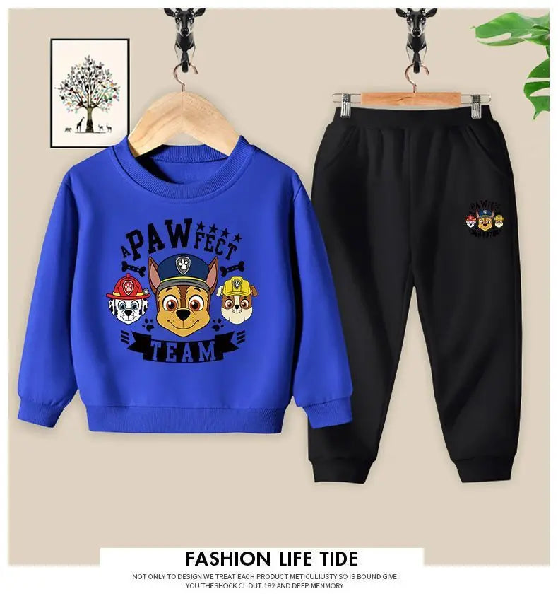PAW Patrol Spring Autumn Long Sleeve Top and Long Pants Two Piece Sets for Children Thin Clothing Sets Boys Sweatsuits