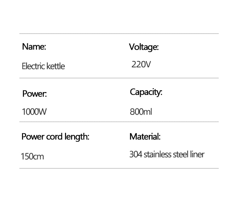 Electric Kettle 800ml Gooseneck Hand Brew Coffee Pot Thermo Pot 304 Stainless Steel Teapot Smart Temperature-Control Water Jug