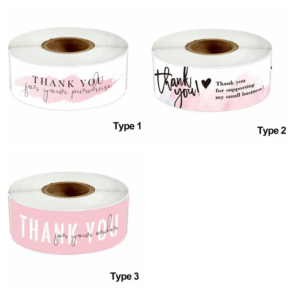 120PCS/Roll  Thank You For Your Orders Stickers Sealing Labels 1*3inch Small Business Packaging Decals Gift Wrapping