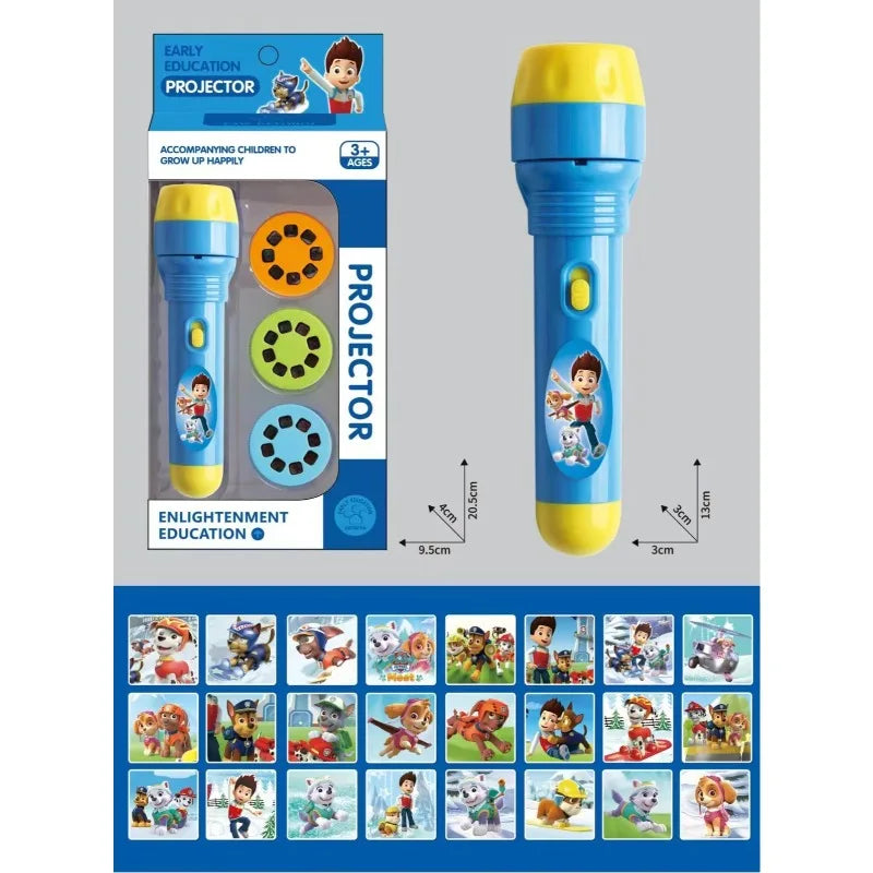 24 Patterns PAW Patrol Cartoon Creativity Projection Flashlight Children Torch Lamp Flashlight Projector Anime Decor Glow Sticks