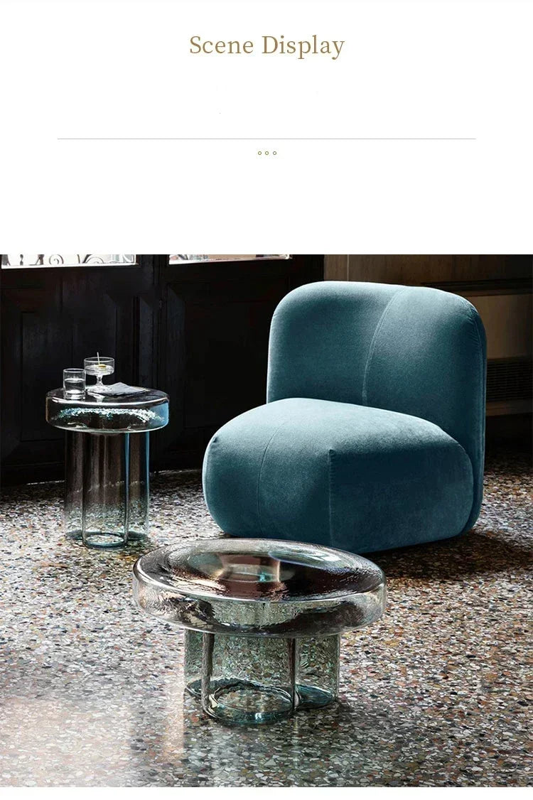 Verre Transparent café moderne rond chevet nordique pétale côté salon meubles créatifs Table ronde