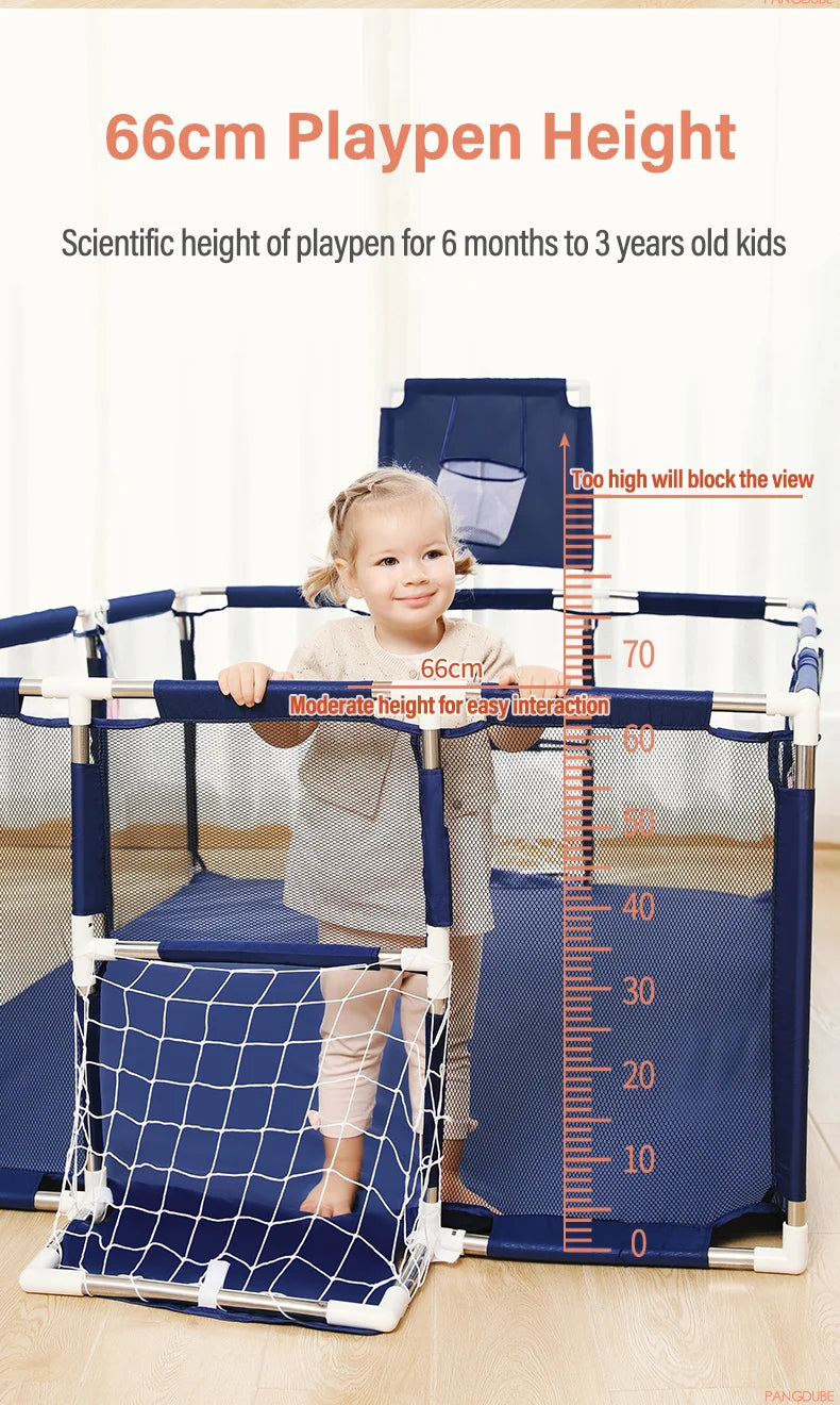 PANGDUBE Baby Playground Playpen for Baby and Toddlers Thicken Steel Pipes & Cloth Baby Fence Play Park Baby Activity Fence