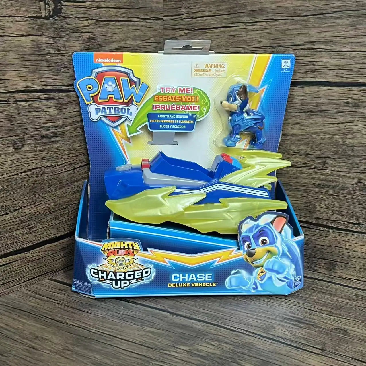 Genuine New Paw Patrol Mighty Pups Charged Up Rubble Marshall Chase Deluxe Vehicle with Lights and Sounds Children's Toy Car Boy