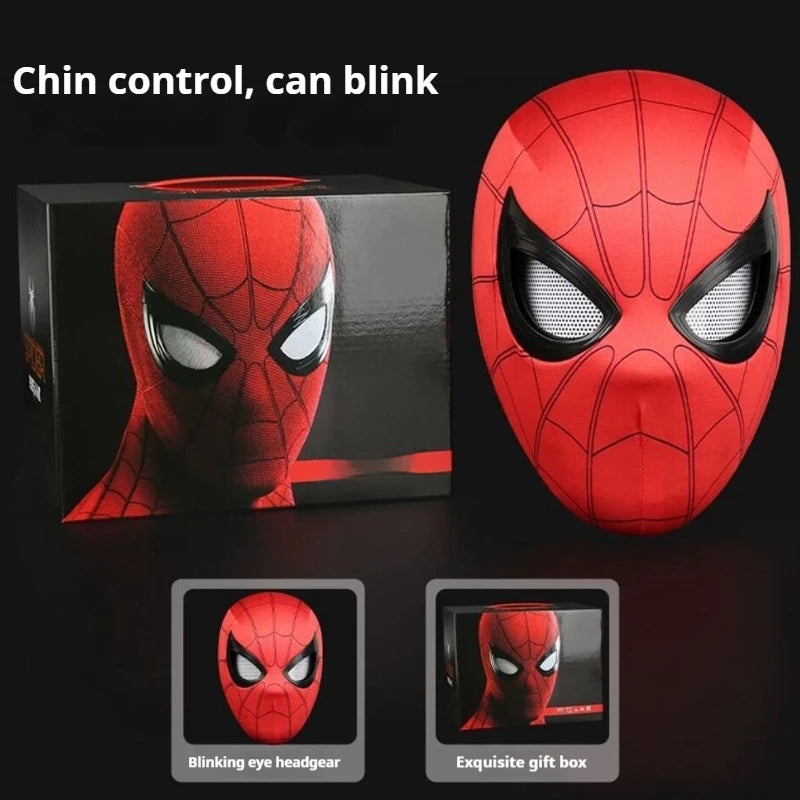 Marvel Mascara Miles Spiderman Headgear Cosplay Moving Eyes Electronic Mask Spider Man 1:1 Remote Control Toys For Adults Gift
