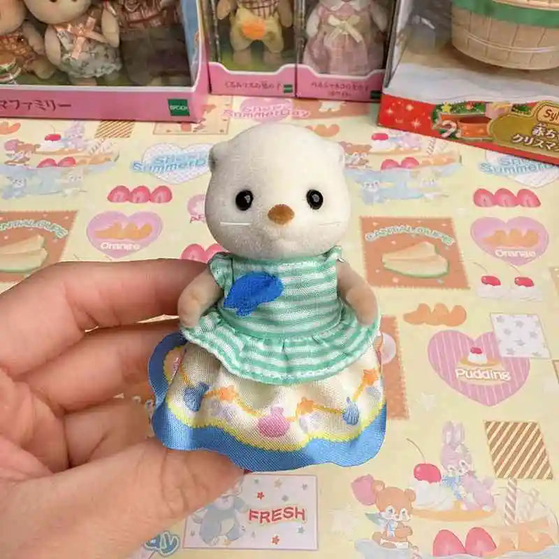 Original Japanese Sylvanian Families New Home Toy Chaisan Flocking Mini Cute Ornament In Stock Doll Toys Kids Gifts