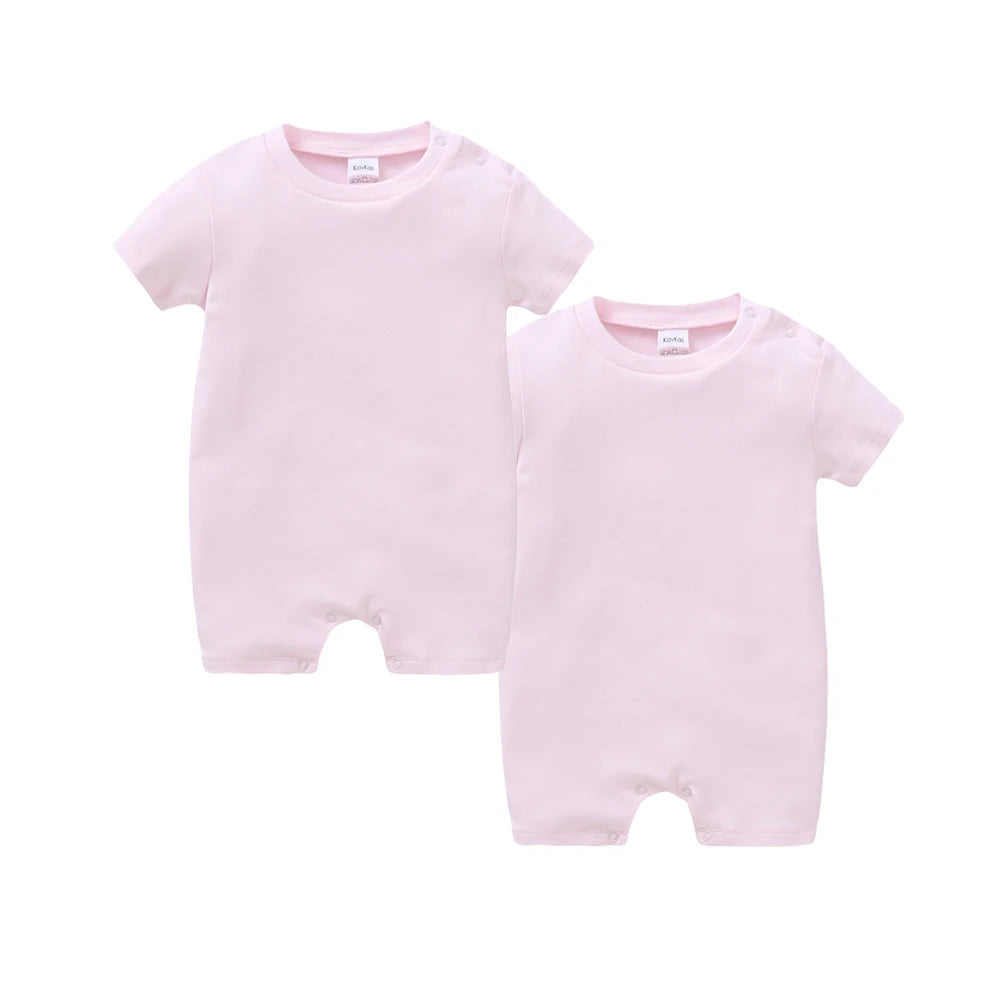 Kavkas 2 Pcs a set Baby Boy Girls Rompers Short Sleeve O-Neck 100% Cotton Summer Infant Clothes