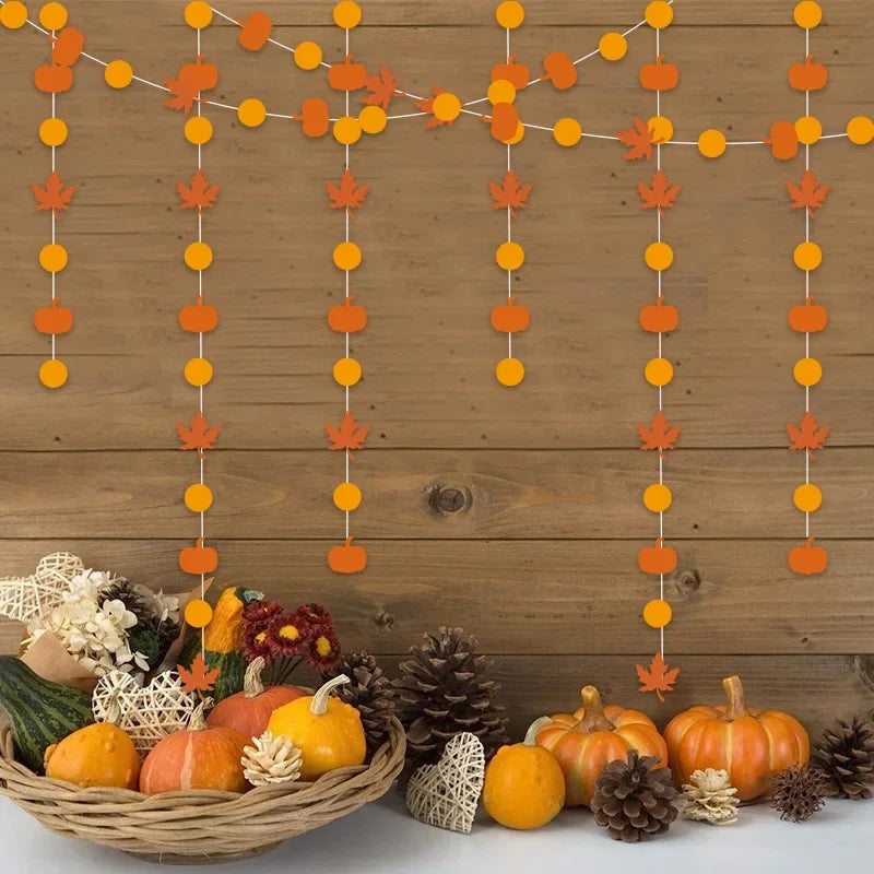 ديكور احتفالي خريفي على شكل قرع وأوراق القيقب وخلفية لعيد الشكر وحصاد ديكور جداري لمشهد الحفلة ديكور للمنزل