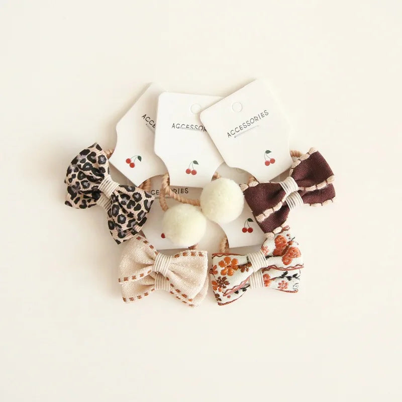 Elastic Hair Bow for Children, Children's Headwear, Hair Accessories for Girls, Cute Hair ties, Lovely Hair Rope, 10Pcs per Lot