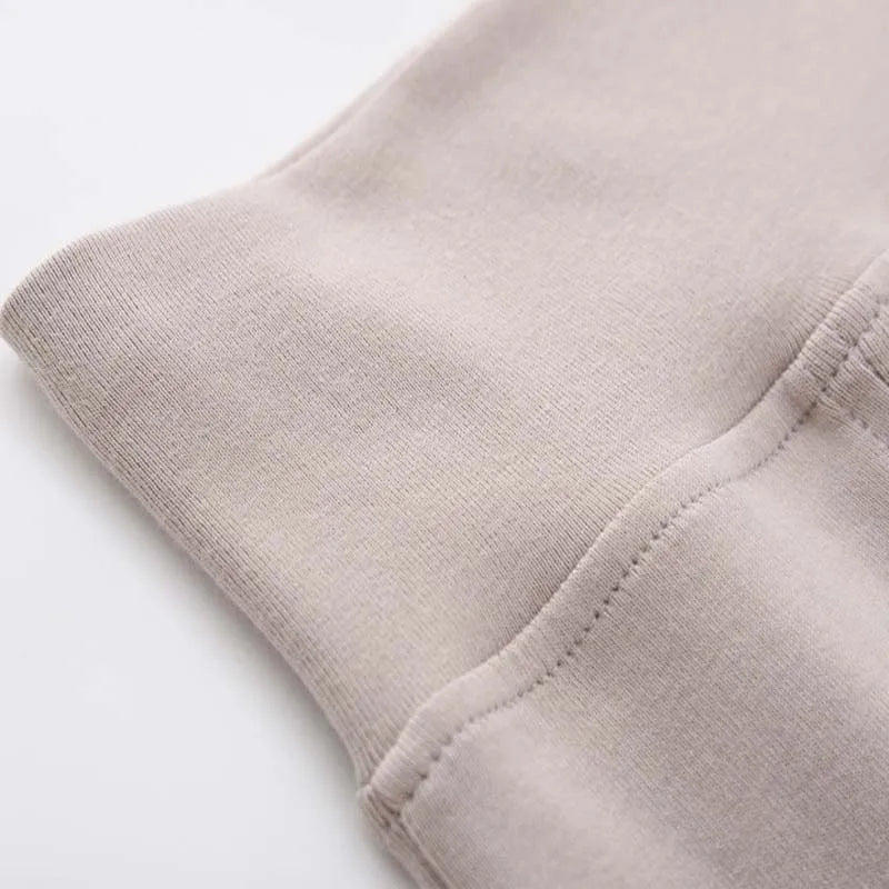 Newborn Baby Pants Boy Girl Cotton Leggings 0 To 12 Months Spring and Autumn High Waist Solid Color Foot Binding Trousers