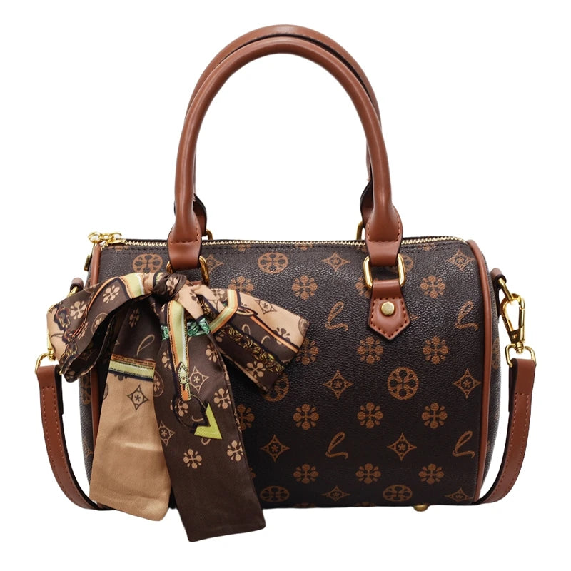 Stylish Simple Solid Color Crossbody Bag For Women With High-End Leather Design Trendy Letter Logo And Spacious Commuter