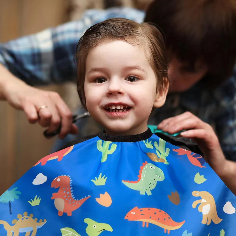 Children's Cute Cartoon Hairdressing Cape Hair Cut Styling Gown Barbershop Haircut Cape Hairdresser Cloth for Kids