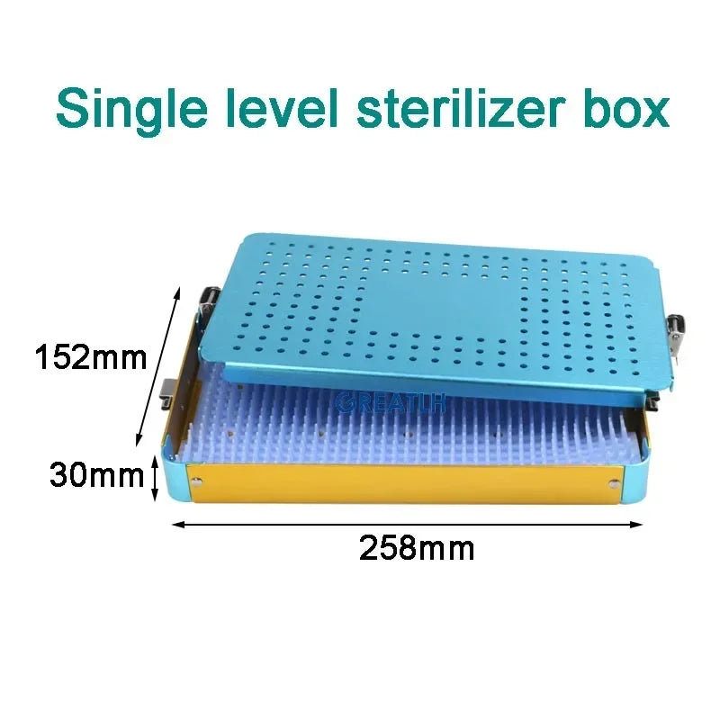 Disinfection Box Sterilization Tray Box Case with Silicone Pad Autoclavable Box