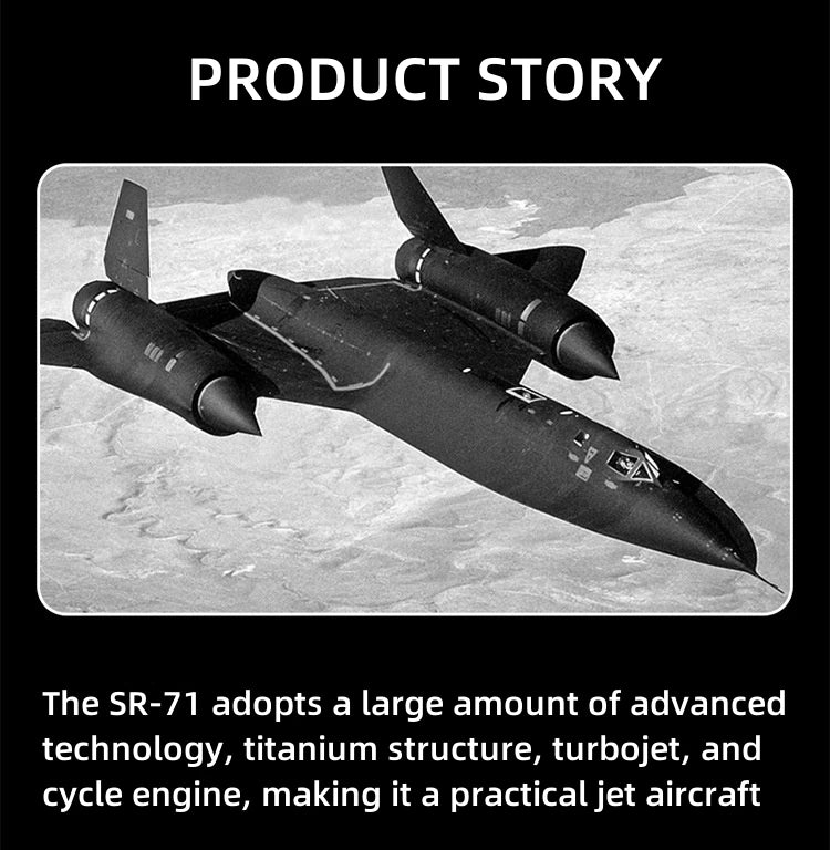 183pcs SR-71 Blackbird US Air Force Reconnaissance AirplaneModel Fighter Assembling Building Block Toy Children Block Toys Gift