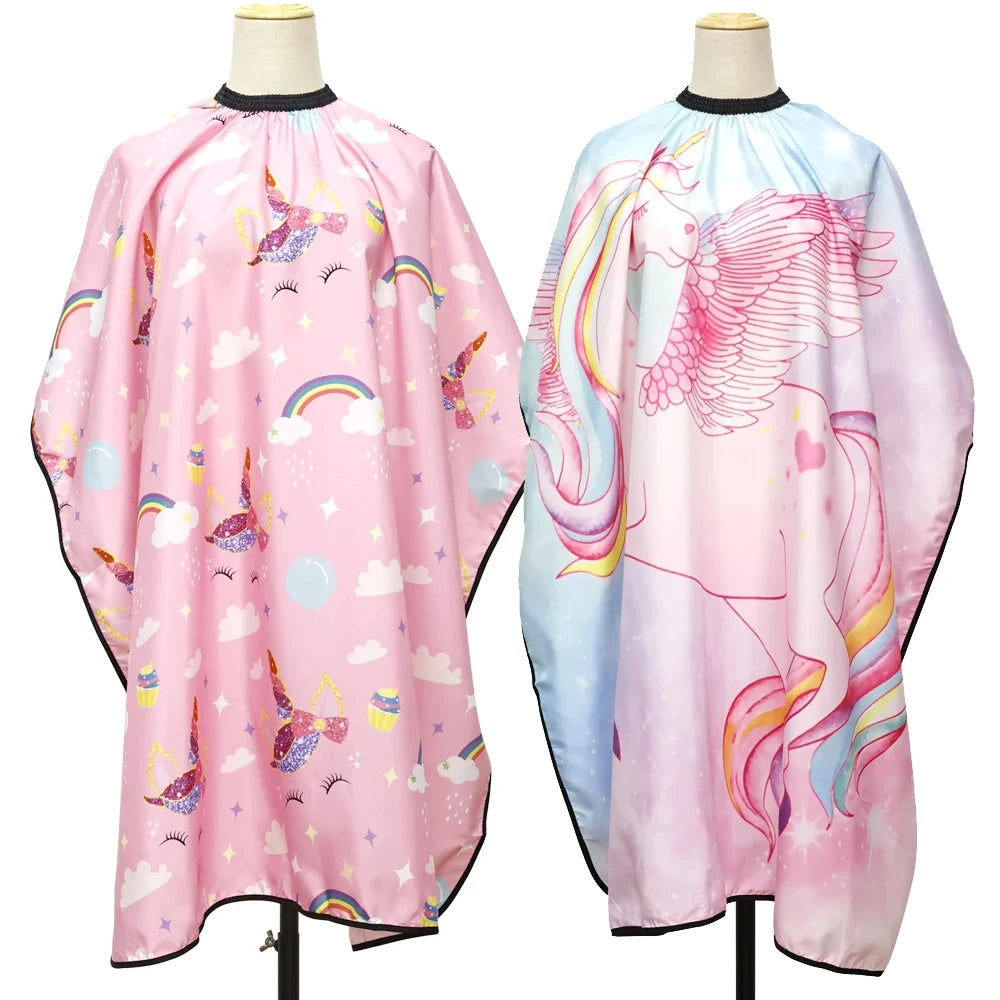Children's Cute Cartoon Hairdressing Cape Hair Cut Styling Gown Barbershop Haircut Cape Hairdresser Cloth for Kids