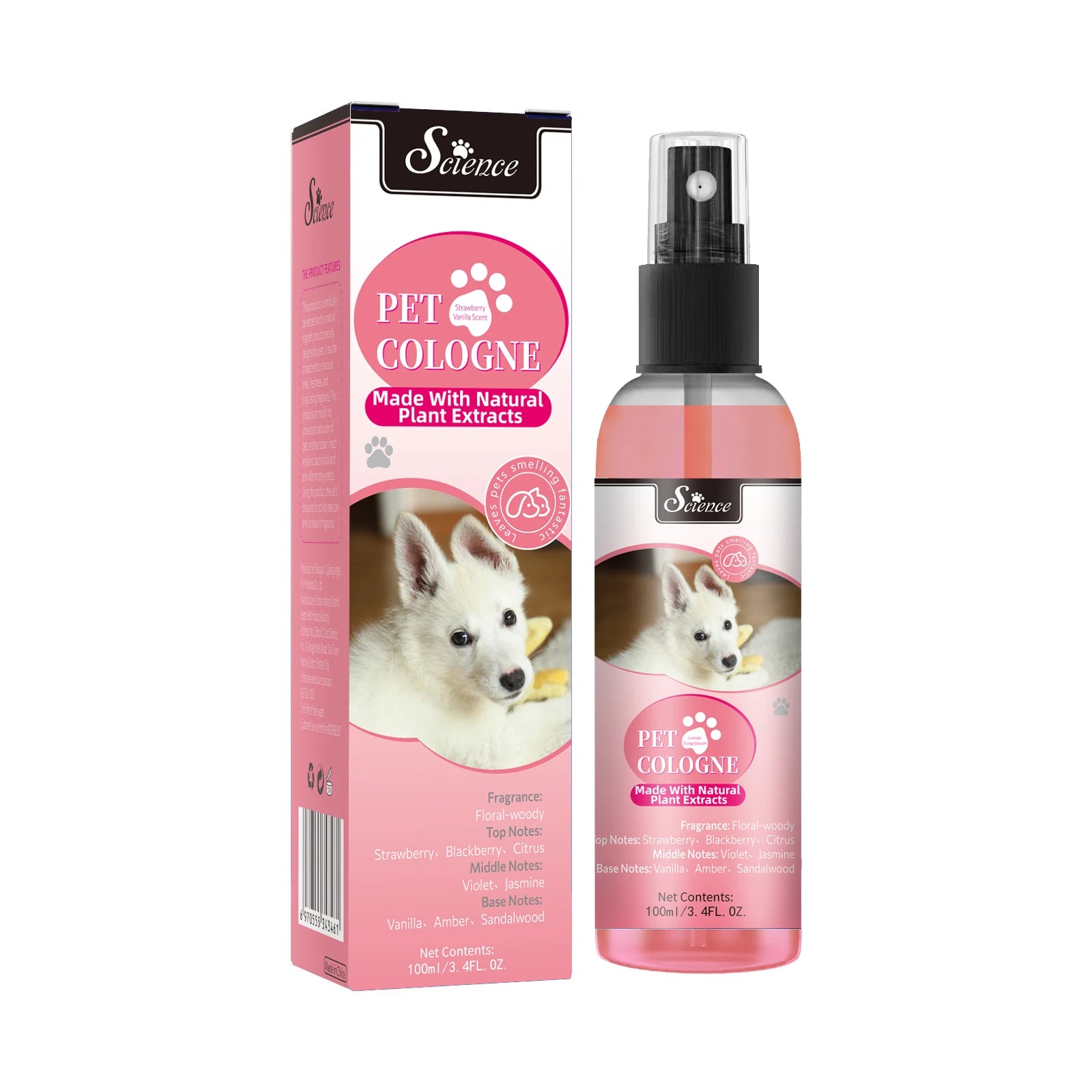 100 Ml Pet Deodorizing Perfume Spray, Cats & Dogs Eliminating Odors Natural Long-Lasting Fragrance ( Lemon, Orange And Lavender)