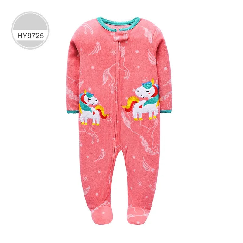 Newborn Baby Boy Girl Overalls Spring Autumn Polar Fleece Infant Baby Boy Romper Cute Animal Toddler Girl Pajamas