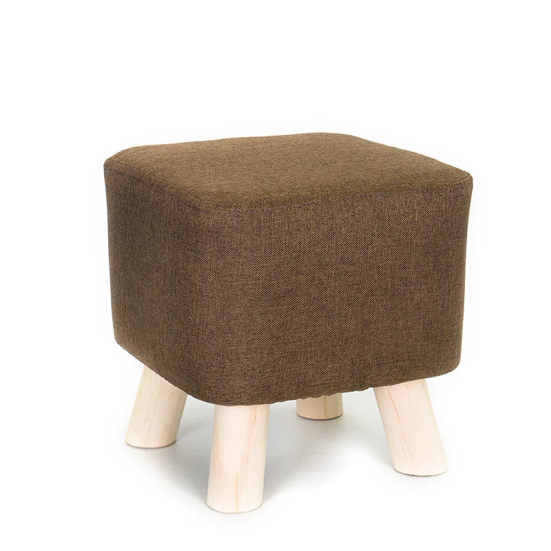 Elastic Footstool Cover Cotton Linen Stretch Sofa Protector Ottoman Slipcover Washable Ottoman Pouffe Foot Rest Stool Covers