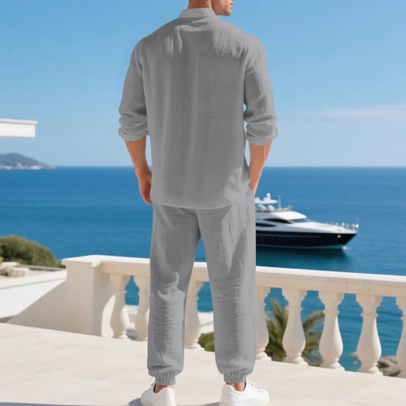 Ensemble en lin lâche américaine Automne