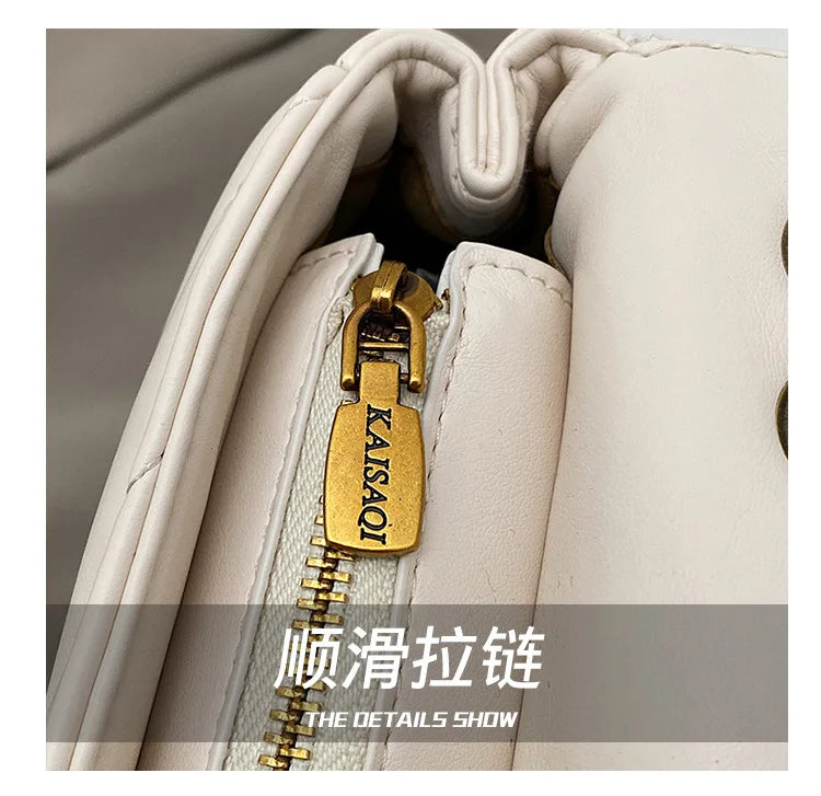 2025 Embroidered Quilted Chain Bag, Women's Luxury Crossbody Purse, Vintage Diamond Pattern Shoulder Bag with Stitching