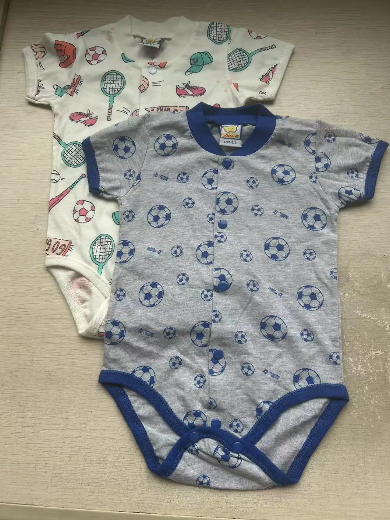 2023 Little Q Newborn Summer Bodysuits Baby Short Sleeve O Neck Clothes 2 pcs/lot Button Suits Pure Cotton Clothing