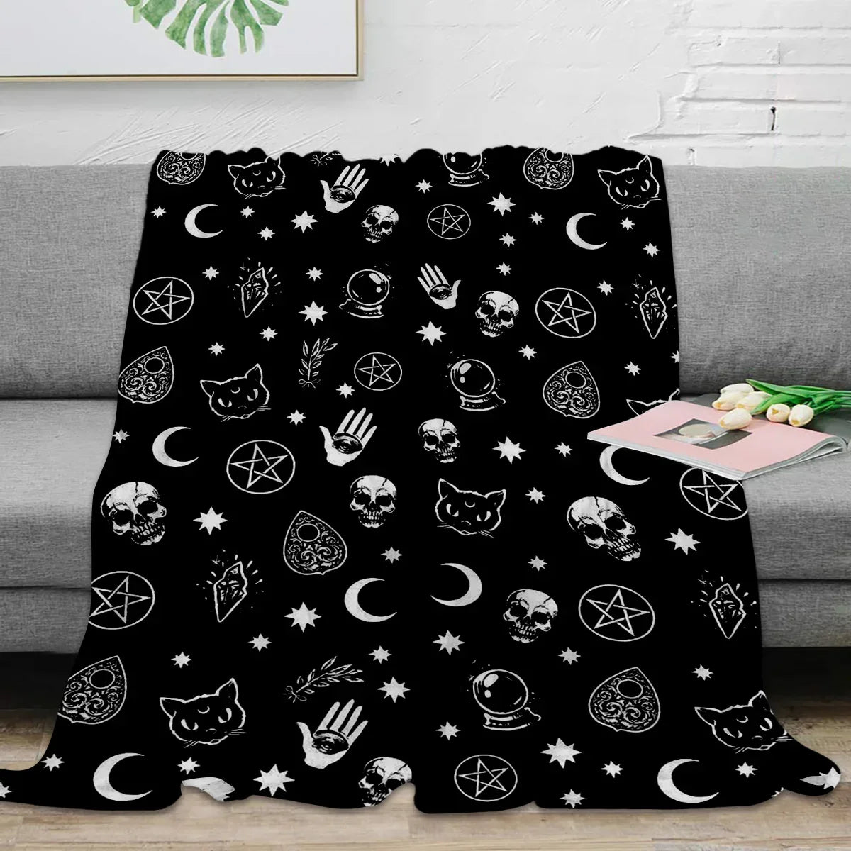 بطانية دافئة من الفلانيل المايكروفايبر بتصميم أزهار الكرز وفرع البرقوق وزهرة وردية وبيضاء، بطانيات ديكور غرفة النوم للأسرّة