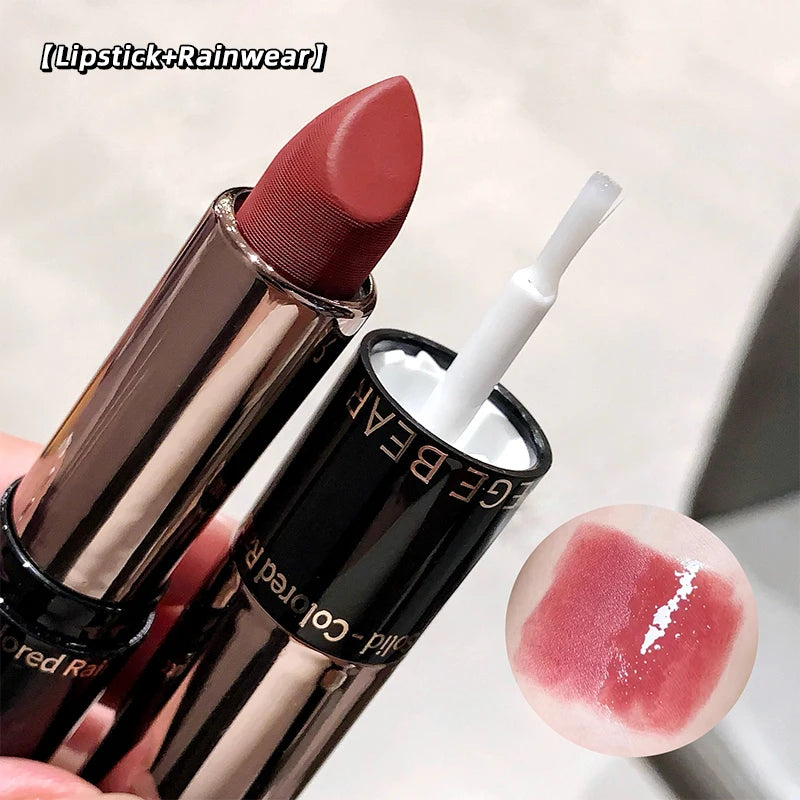 Gege Bear Double-ended Lipstick with Lip Oil for Moisturizing and Hydrating Layered Color-developing Long-lasting Lipstick