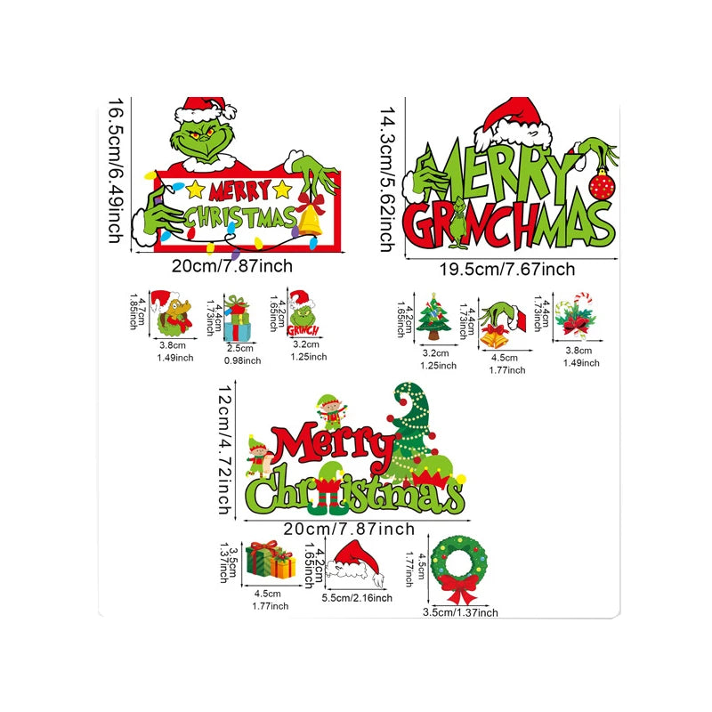 New Christmas Decorations Grinch Merry Christmas Wooden Hanging Signs for Shopping Malls/Shops/Home, Suitable for Birthdays, Travel Souvenirs, Graduation, Housewarming, Parties, Christmas, Valentine's Day, Spring Festival, Fa