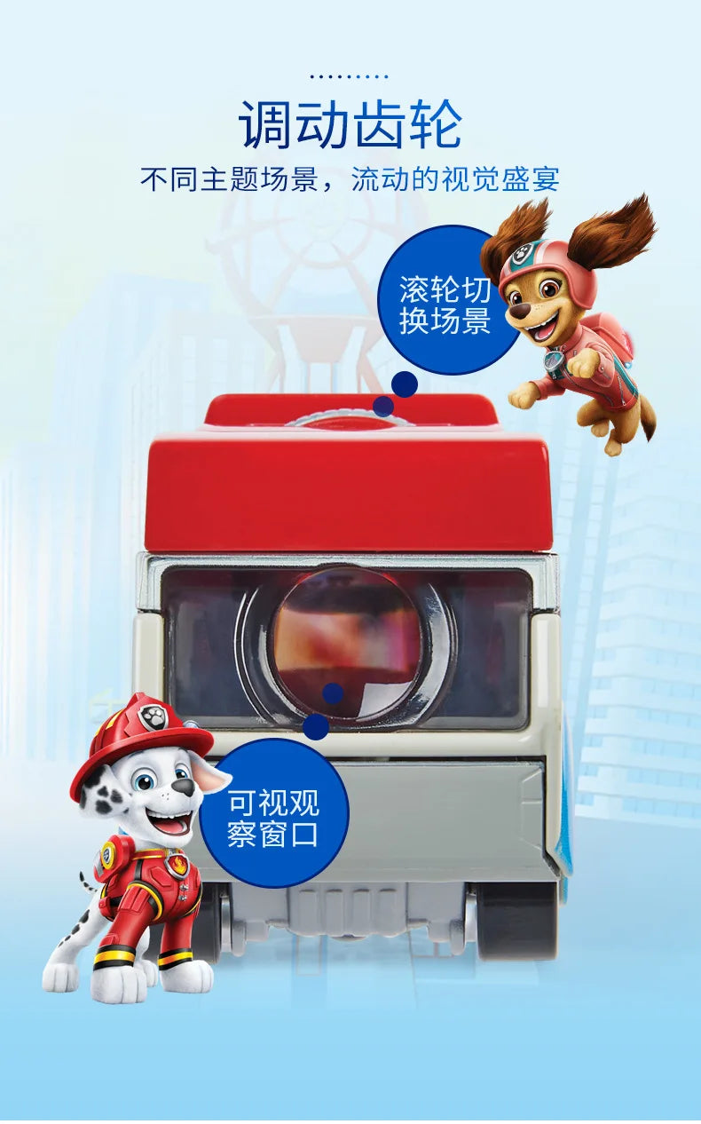 Original Paw Patrol True Metal Series Peek A View Vehicle Ryder Headquarters Patrol Car Movie Collectible Classic Kid Toys Gifts