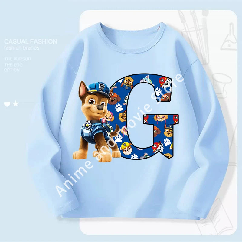 Paws Patrols Chases Child Long Sleeve Boys T-shirt Children Casual Clothing Cartoon Cute Printed Sweatshirt Anime New Kids Gifts